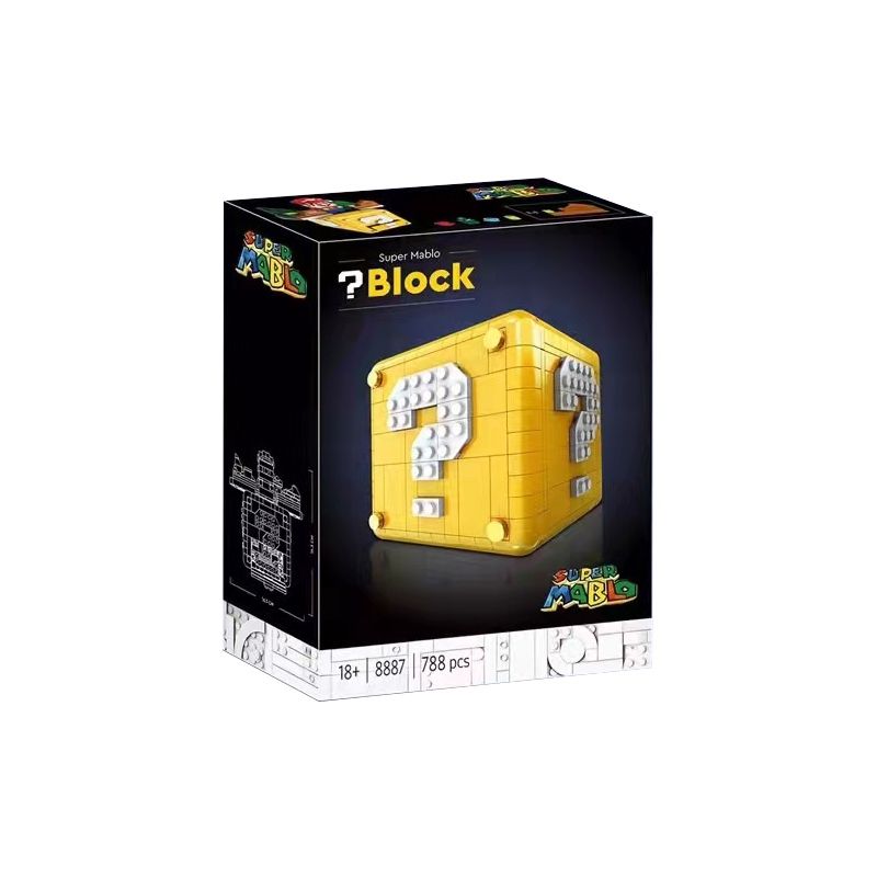 8887 REBRICKABLE MOC-93671 93671 MOC93671 non  HỘP DẤU HỎI NHỎ bộ đồ chơi xếp lắp ráp ghép mô hình Mario MINI MARIO QUESTION BLOCK Thợ Sửa Ống Nước 554 khối