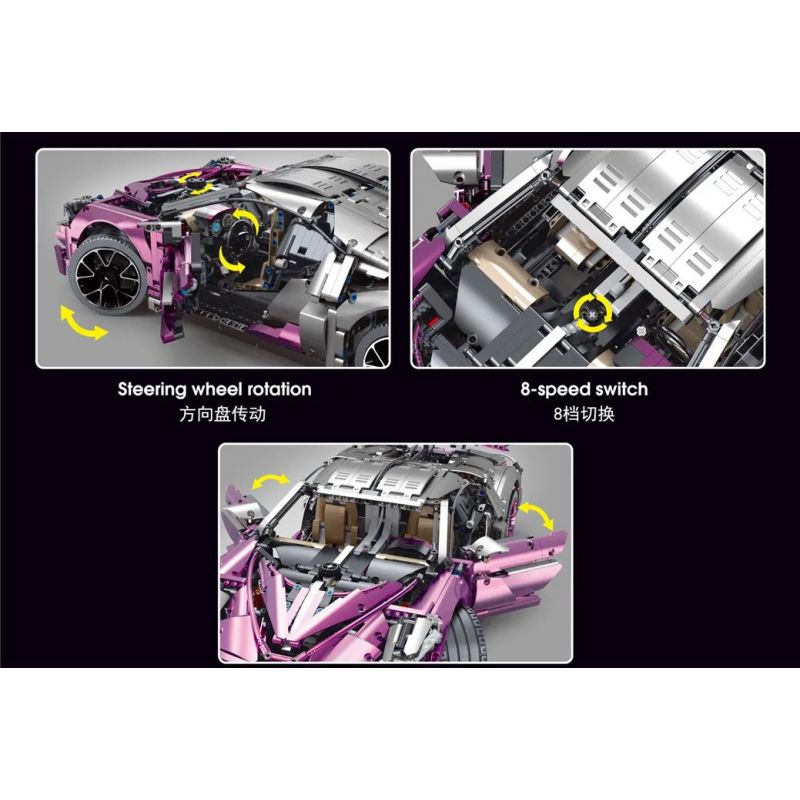 REBRICKABLE MOC-68108 68108 MOC68108 TA GAOLE T5004 5004 T5004A 5004A non  BUGATTIDIVO bộ đồ chơi xếp lắp ráp ghép mô hình 1:8 BUGATTI DIVO Tỷ Lệ 1:8 3742 khối