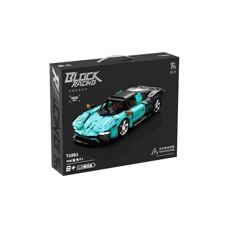 TAKUKI T1001 1001 non  CỰC QUANG FL tỷ lệ 1:14 bộ đồ chơi xếp lắp ráp ghép mô hình BLOCK RACING 1589 khối