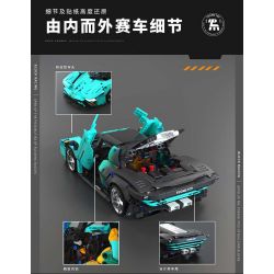 TAKUKI T1001 1001 non  CỰC QUANG FL tỷ lệ 1:14 bộ đồ chơi xếp lắp ráp ghép mô hình BLOCK RACING 1589 khối