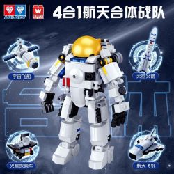 WISE BLOCK HA390104 390104 non  TỔ HỢP SPACE FUSION TEAM 4 bộ đồ chơi xếp lắp ráp ghép mô hình Creator Sáng Tạo 342 khối