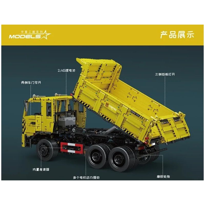 MouldKing 17012 Mould King 17012 non  XE BEN BA CHIỀU bộ đồ chơi xếp lắp ráp ghép mô hình  THREE WAY DUMP TRUCK Kỹ Thuật Công Nghệ Cao Mô Hình Phương Tiện 3206 khối