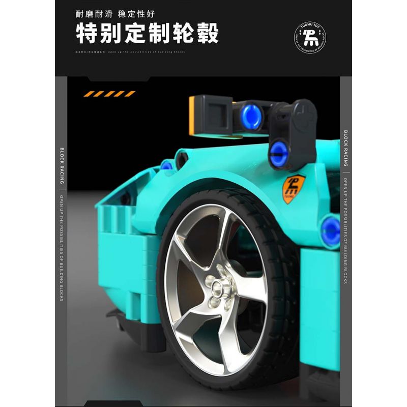 TAKUKI T1001 1001 non  CỰC QUANG FL tỷ lệ 1:14 bộ đồ chơi xếp lắp ráp ghép mô hình BLOCK RACING 1589 khối