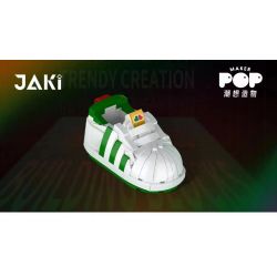 JAKI JK8201 8201 non  GIÀY THỂ THAO TRẮNG TRẺ TRUNG bộ đồ chơi xếp lắp ráp ghép mô hình Creator YOUNG STYLE WHITE SNEAKERS Sáng Tạo