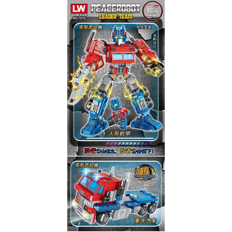 LW 7019 non  ROBOT OPTIMUS. bộ đồ chơi xếp lắp ráp ghép mô hình Movie & Game PEACEROBOT LEADER TEAM Phim Và Trò Chơi 512 khối