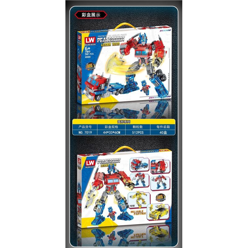 LW 7019 non  ROBOT OPTIMUS. bộ đồ chơi xếp lắp ráp ghép mô hình Movie & Game PEACEROBOT LEADER TEAM Phim Và Trò Chơi 512 khối