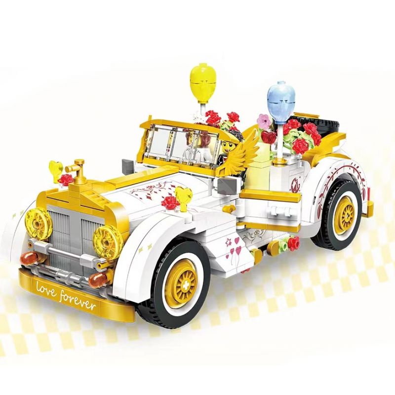 ZHEGAO 00310 non Lego XE CƯỚI bộ đồ chơi xếp lắp ráp ghép mô hình WEDDING CAR 522 khối