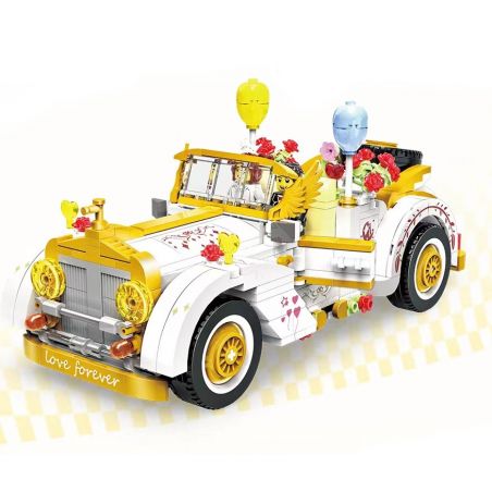ZHEGAO 00310 non  XE CƯỚI bộ đồ chơi xếp lắp ráp ghép mô hình WEDDING CAR 522 khối