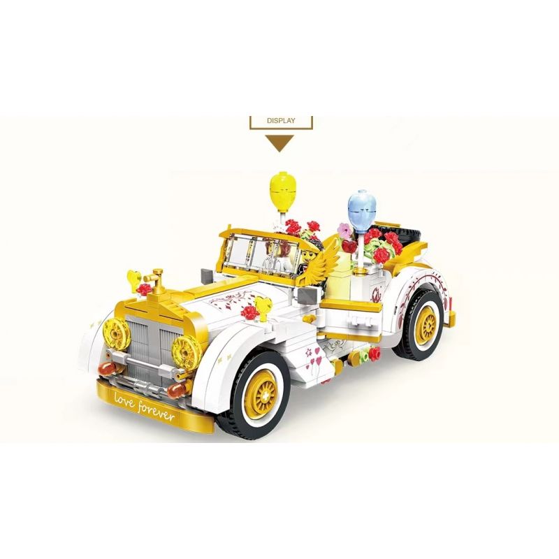 ZHEGAO 00310 non  XE CƯỚI bộ đồ chơi xếp lắp ráp ghép mô hình WEDDING CAR 522 khối