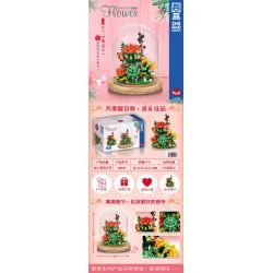 ZHEGAO 00978 non  XƯƠNG RỒNG BẢO QUẢN HOA bộ đồ chơi xếp lắp ráp ghép mô hình Flowers IMMORTAL FLOWER