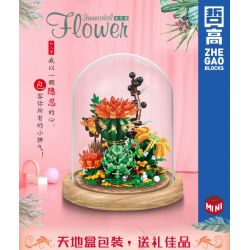 ZHEGAO 00978 non  XƯƠNG RỒNG BẢO QUẢN HOA bộ đồ chơi xếp lắp ráp ghép mô hình Flowers IMMORTAL FLOWER