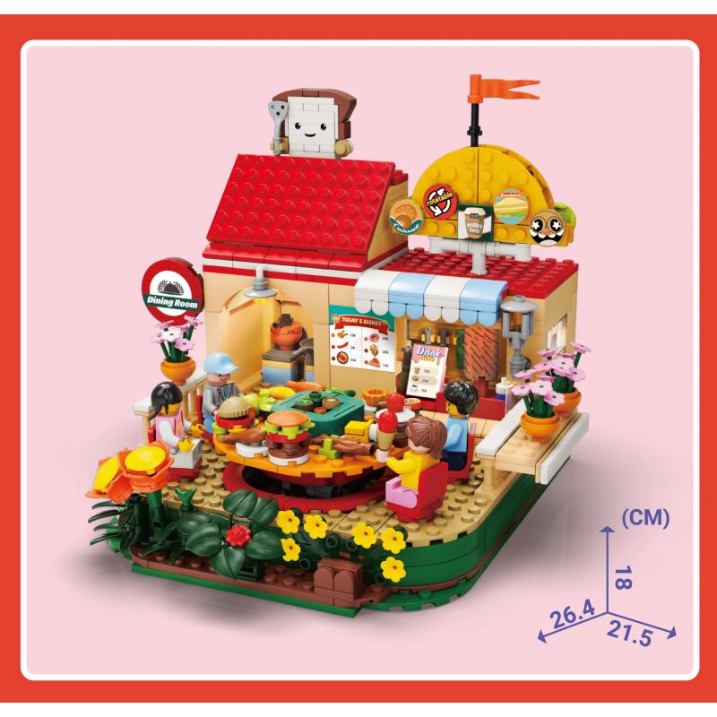 KAIDO KD99004 99004 non  NHÀ HÀNG XOAY SÂN VƯỜN bộ đồ chơi xếp lắp ráp ghép mô hình REVOLVING RESTAURANT