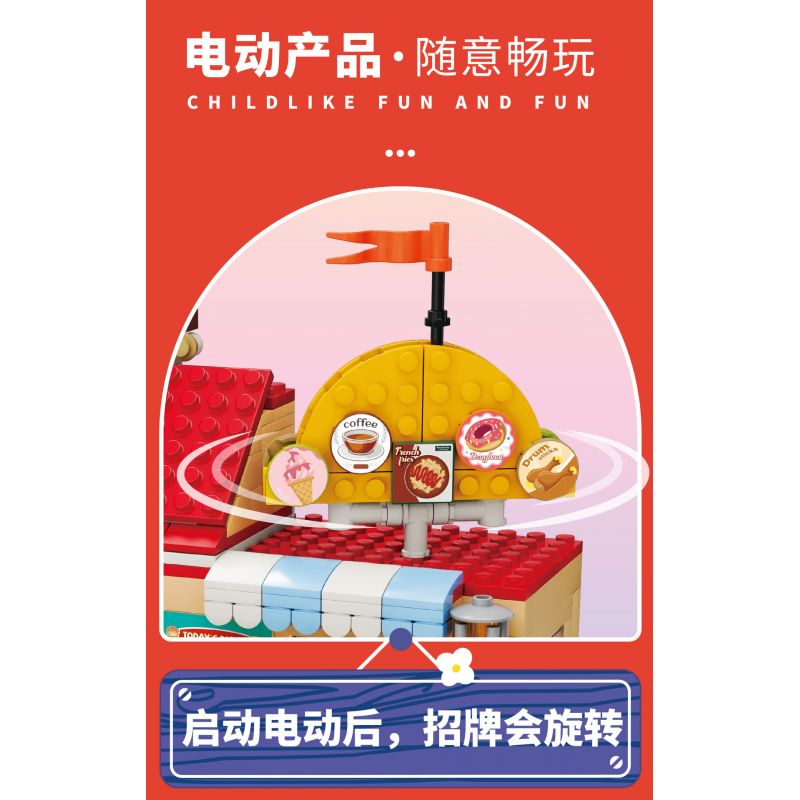 KAIDO KD99004 99004 non  NHÀ HÀNG XOAY SÂN VƯỜN bộ đồ chơi xếp lắp ráp ghép mô hình REVOLVING RESTAURANT