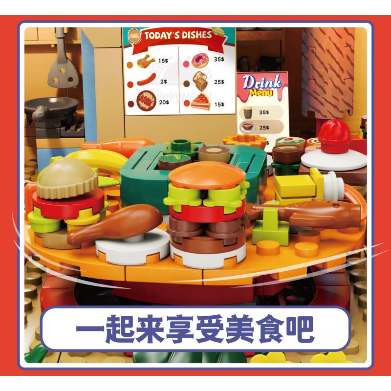 KAIDO KD99004 99004 non  NHÀ HÀNG XOAY SÂN VƯỜN bộ đồ chơi xếp lắp ráp ghép mô hình REVOLVING RESTAURANT