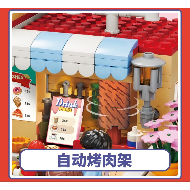 KAIDO KD99004 99004 non  NHÀ HÀNG XOAY SÂN VƯỜN bộ đồ chơi xếp lắp ráp ghép mô hình REVOLVING RESTAURANT