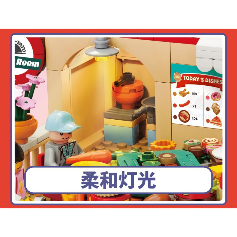 KAIDO KD99004 99004 non  NHÀ HÀNG XOAY SÂN VƯỜN bộ đồ chơi xếp lắp ráp ghép mô hình REVOLVING RESTAURANT