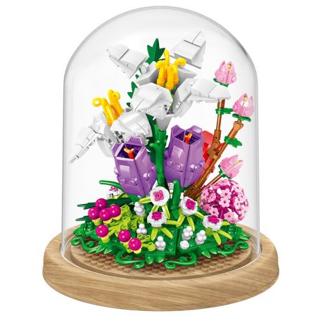 ZHEGAO 00976 non  LILY BẢO QUẢN HOA bộ đồ chơi xếp lắp ráp ghép mô hình Flowers IMMORTAL FLOWER