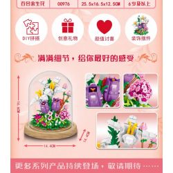 ZHEGAO 00976 non  LILY BẢO QUẢN HOA bộ đồ chơi xếp lắp ráp ghép mô hình Flowers IMMORTAL FLOWER