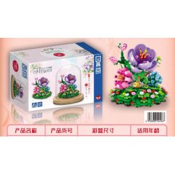ZHEGAO 00975 non  MÀU TÍM ĐƯỢC BẢO QUẢN bộ đồ chơi xếp lắp ráp ghép mô hình Flowers IMMORTAL FLOWER Hoa