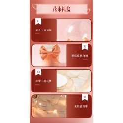 JAKI JK20232 20232 non  HỘP QUÀ BÓ HOA BOBO BALL 520 ANH THẬT MAY MẮN KHI ĐƯỢC Ở BÊN EM bộ đồ chơi xếp lắp ráp ghép mô hình Flowers