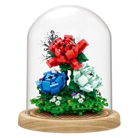 ZHEGAO 00974 non  HOA HỒNG BẢO QUẢN bộ đồ chơi xếp lắp ráp ghép mô hình Flowers IMMORTAL FLOWER