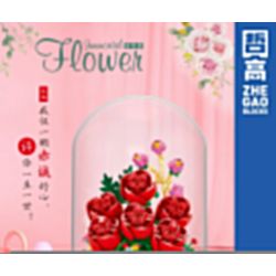 ZHEGAO 00973 non  HOA HỒNG BẢO QUẢN bộ đồ chơi xếp lắp ráp ghép mô hình Flowers IMMORTAL FLOWER