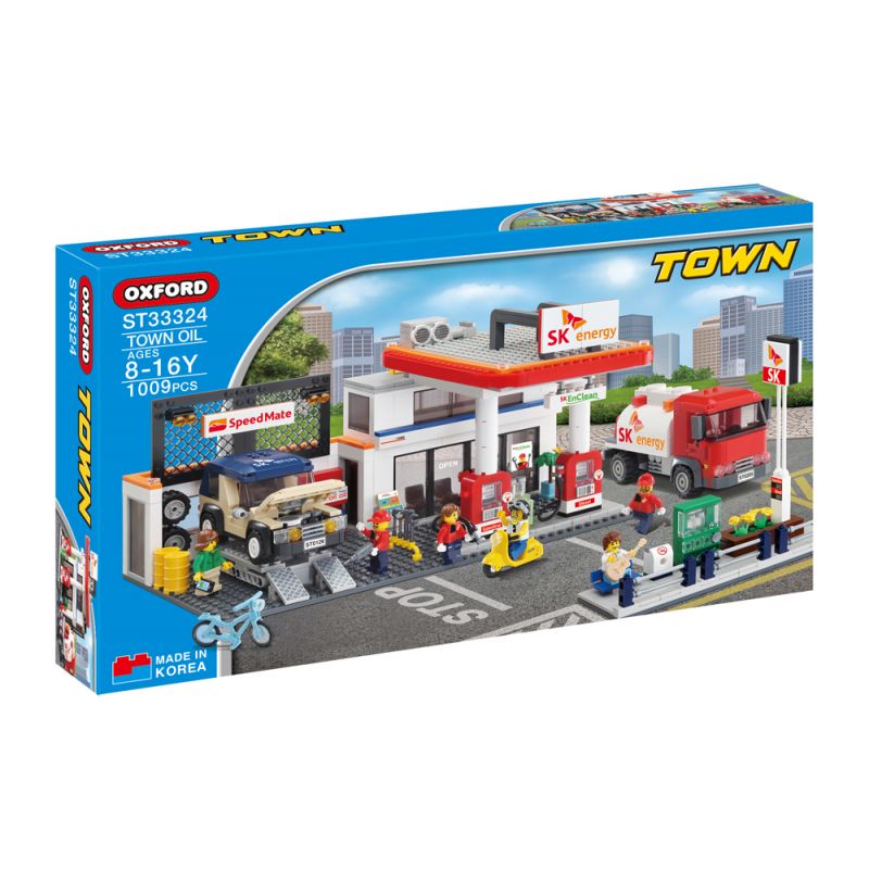 OXFORD ST33324 33324 non Lego CÂY XĂNG THỊ TRẤN bộ đồ chơi xếp lắp ráp ghép mô hình City TOWN OIL Thành Phố 1009 khối