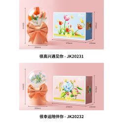 JAKI JK20231 20231 non  HỘP QUÀ BÓ HOA BOBO BALL 520 RẤT VUI ĐƯỢC GẶP BẠN bộ đồ chơi xếp lắp ráp ghép mô hình Flowers