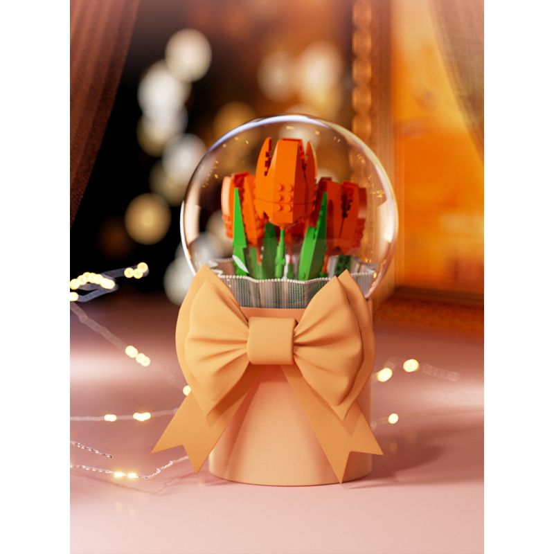 JAKI JK20231 20231 non  HỘP QUÀ BÓ HOA BOBO BALL 520 RẤT VUI ĐƯỢC GẶP BẠN bộ đồ chơi xếp lắp ráp ghép mô hình Flowers