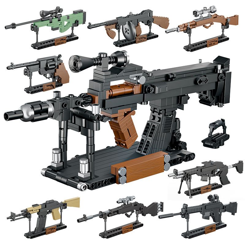FORANGE FC3832 3832 non Lego SÚNG TRƯỜNG TẤN CÔNG 8. bộ đồ chơi xếp lắp ráp ghép mô hình Gun 807 khối