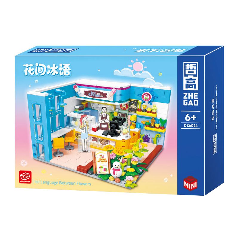 ZHEGAO DZ6024 6024 non  NGÔN NGỮ BĂNG GIỮA HOA bộ đồ chơi xếp lắp ráp ghép mô hình Creator Sáng Tạo 590 khối