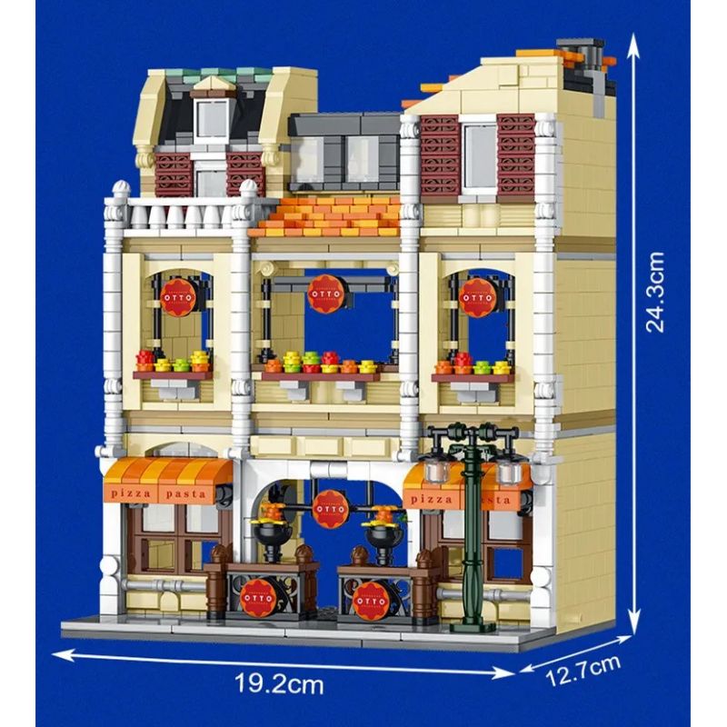 MorkModel 20103 Mork Model 20103 non Lego CỬA HÀNG BÁNH PIZZA bộ đồ chơi xếp lắp ráp ghép mô hình Modular Buildings Mô Hình Nhà Cửa 1195 khối