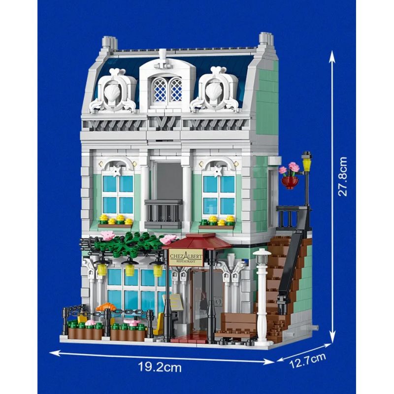 MorkModel 20101 Mork Model 20101 non Lego NHÀ HÀNG PARIS. bộ đồ chơi xếp lắp ráp ghép mô hình Modular Buildings Mô Hình Nhà Cửa 1017 khối