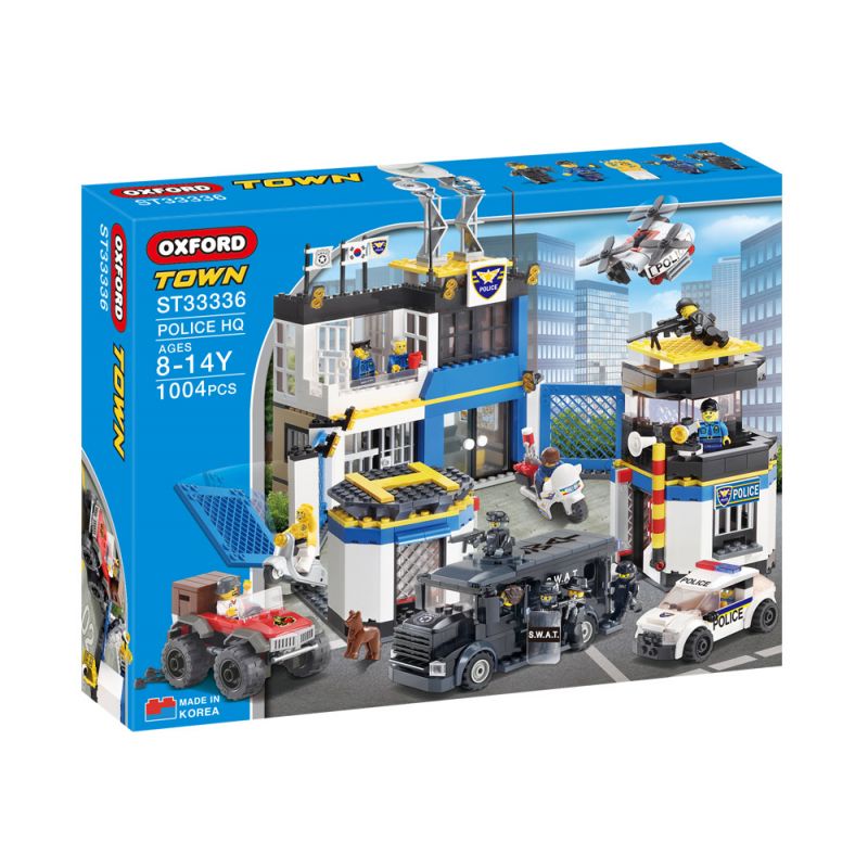 OXFORD ST33336 33336 non Lego TRỤ SỞ CẢNH SÁT bộ đồ chơi xếp lắp ráp ghép mô hình City POLICE HQ Thành Phố 1004 khối