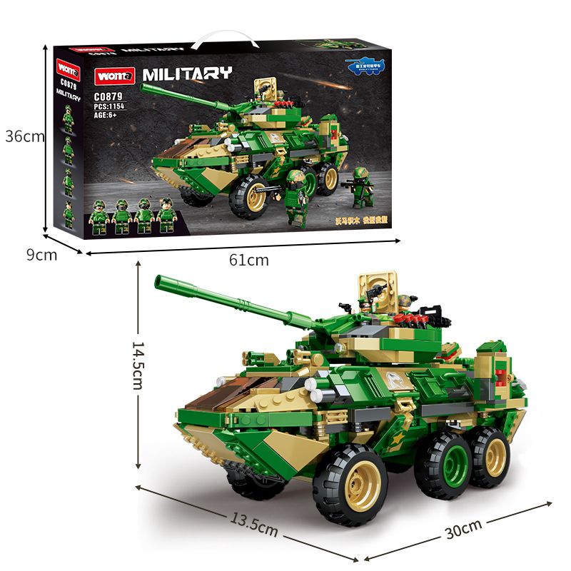 WOMA C0879 0879 non Lego XE BỌC THÉP RỒNG bộ đồ chơi xếp lắp ráp ghép mô hình Military Army MILITARY WORLD-TANKS Quân Sự Bộ Đội 1154 khối