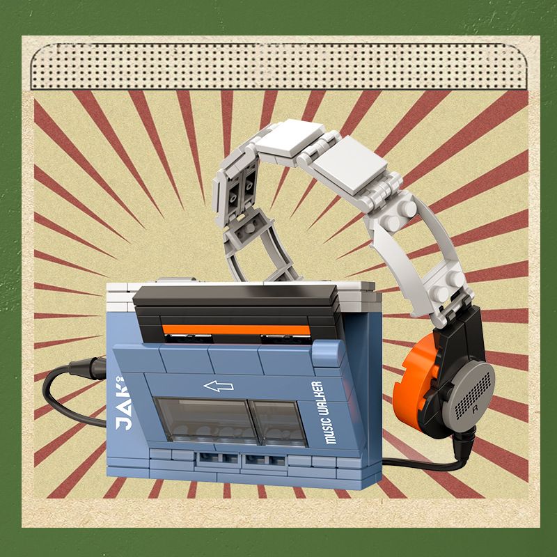 JAKI JK8212 8212 non  MÁY NGHE NHẠC BĂNG 1979 bộ đồ chơi xếp lắp ráp ghép mô hình CASSETTE MUSIC WALKER