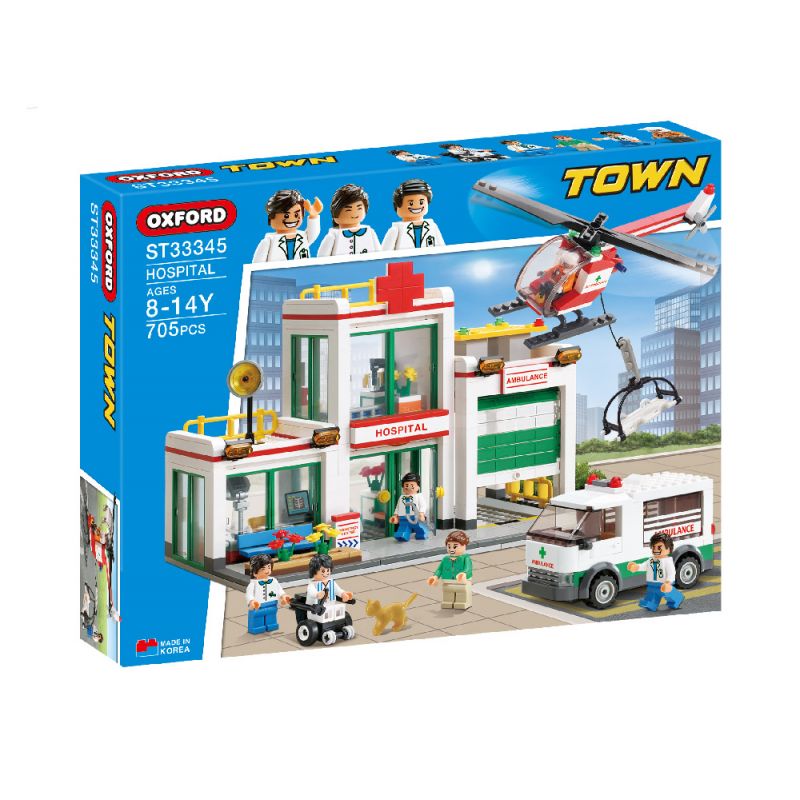 OXFORD ST33345 33345 non Lego BỆNH VIỆN bộ đồ chơi xếp lắp ráp ghép mô hình City 병원 Thành Phố 705 khối