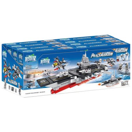 JI ZHIXING 83005 non  SỨ MỆNH HÒA BÌNH HÀNG KHÔNG MẪU HẠM LIÊN HỢP 8 TỔ bộ đồ chơi xếp lắp ráp ghép mô hình Peacemission PEACE MISSION Nhiệm Vụ Gìn Giữ Hòa Bình 862 khối