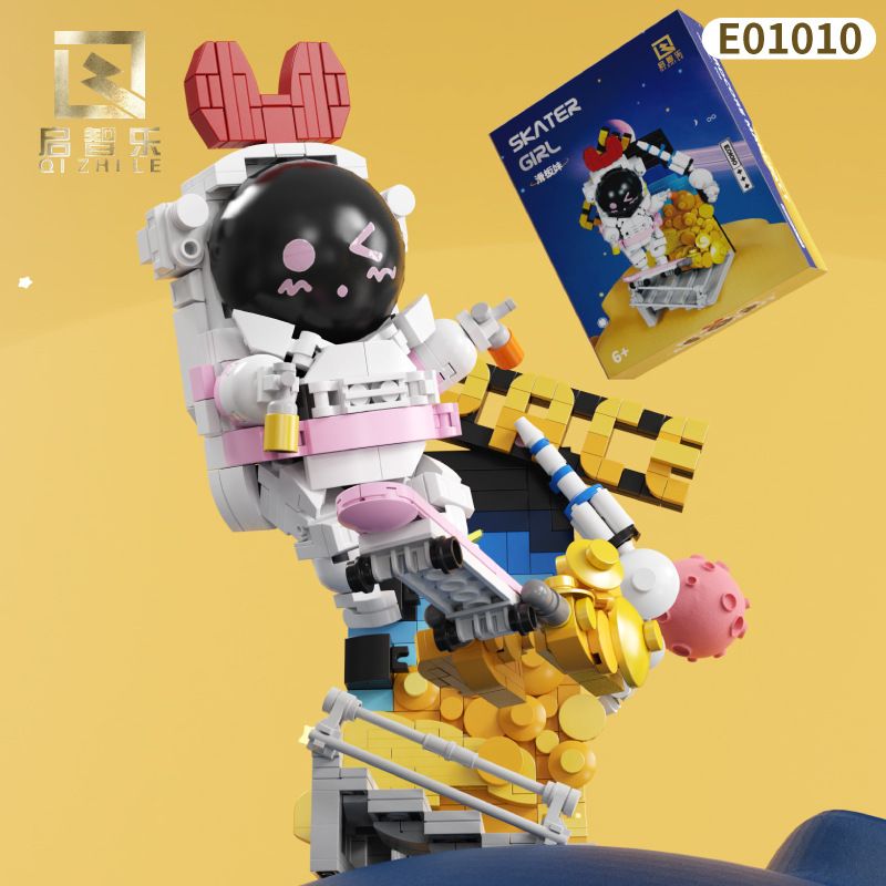 QIZHILE E01010 01010 non Lego PHI HÀNH GIA KHÔNG GIAN CÔ GÁI TRƯỢT VÁN bộ đồ chơi xếp lắp ráp ghép mô hình Space Thám Hiểm Không Gian