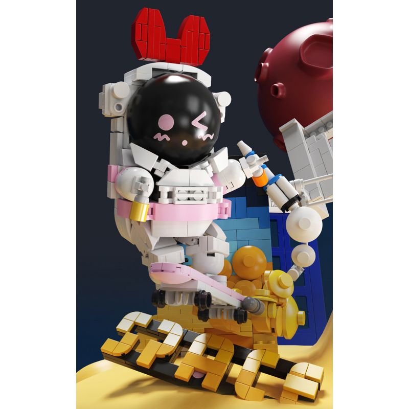 QIZHILE E01010 01010 non  PHI HÀNH GIA KHÔNG GIAN CÔ GÁI TRƯỢT VÁN bộ đồ chơi xếp lắp ráp ghép mô hình Space Thám Hiểm Không Gian