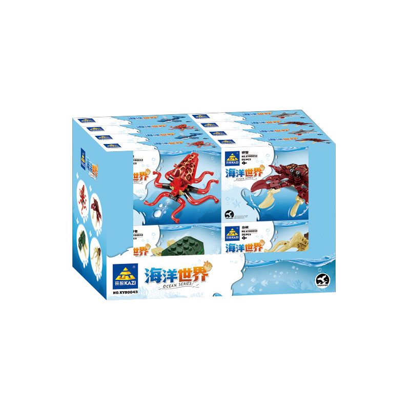Kazi KY80043 80043 non  MÔ HÌNH SEA WORLD 8 BẠCH TUỘC CUA RÙA MỰC CÁ VOI XANH MẬP TRẮNG LỚN NGỰA KIẾM bộ đồ chơi xếp lắp ráp ghép mô hình Creator OCEAN Sáng Tạo 346 khối