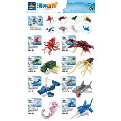 Kazi KY80043 80043 non  MÔ HÌNH SEA WORLD 8 BẠCH TUỘC CUA RÙA MỰC CÁ VOI XANH MẬP TRẮNG LỚN NGỰA KIẾM bộ đồ chơi xếp lắp ráp ghép mô hình Creator OCEAN Sáng Tạo 346 khối