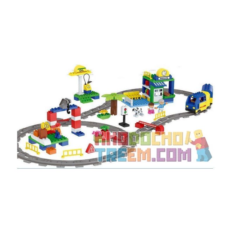 NOT LEGO Duplo 3772 Deluxe Train Set, HuiMei Star City Xing Dou Cheng HM311 Xếp hình Tàu Hỏa động Cơ Pin Và Ray 2 Vòng Tròn Lồng Nhau 125 khối có động cơ pin NOT LEGO Duplo 3772 Deluxe Train Set, HuiMei Star City Xing Dou Cheng HM311 Xếp hình Tàu Hỏa động Cơ Pin Và Ray 2 Vòng Tròn Lồng Nhau 125 khối có động cơ pin