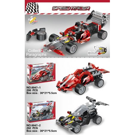 QIZHILE 6047-1 6047-2 non  QUÁN TÍNH bộ đồ chơi xếp lắp ráp ghép mô hình  SPEED RACER Kỹ Thuật Công Nghệ Cao Mô Hình Phương Tiện 402 khối