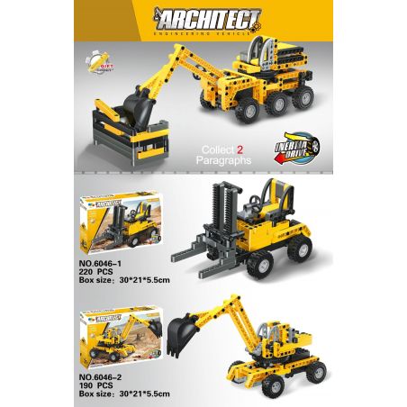 QIZHILE 6046-1 6046-2 non  XE KỸ THUẬT QUÁN TÍNH bộ đồ chơi xếp lắp ráp ghép mô hình  ARCHITECT Kỹ Thuật Công Nghệ Cao Mô Hình Phương Tiện 410 khối