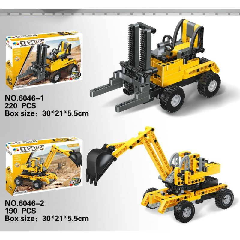 QIZHILE 6046-1 6046-2 non  XE KỸ THUẬT QUÁN TÍNH bộ đồ chơi xếp lắp ráp ghép mô hình  ARCHITECT Kỹ Thuật Công Nghệ Cao Mô Hình Phương Tiện 410 khối
