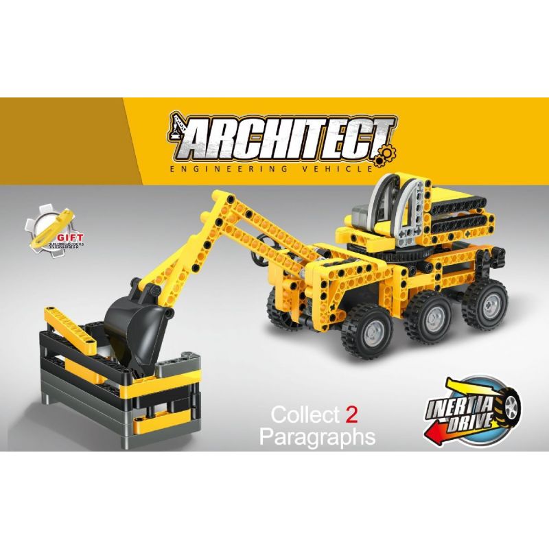 QIZHILE 6046-1 6046-2 non  XE KỸ THUẬT QUÁN TÍNH bộ đồ chơi xếp lắp ráp ghép mô hình  ARCHITECT Kỹ Thuật Công Nghệ Cao Mô Hình Phương Tiện 410 khối