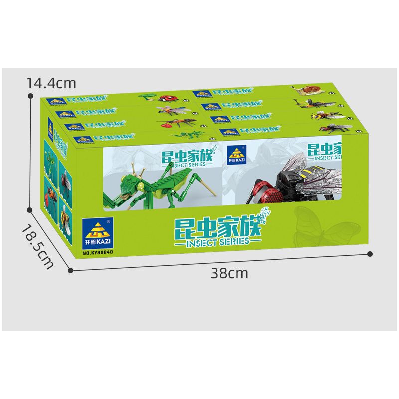Kazi KY80040 80040 MINGDI LEIBAO K0375 0375 non  HỌ CÔN TRÙNG 8 MẪU BỌ NGỰA RUỒI KIẾN ONG CHUỒN ĐOM ĐÓM RÙA ỐC SÊN bộ đồ chơi xếp lắp ráp ghép mô hình Creator INSECT Sáng Tạo 692 khối