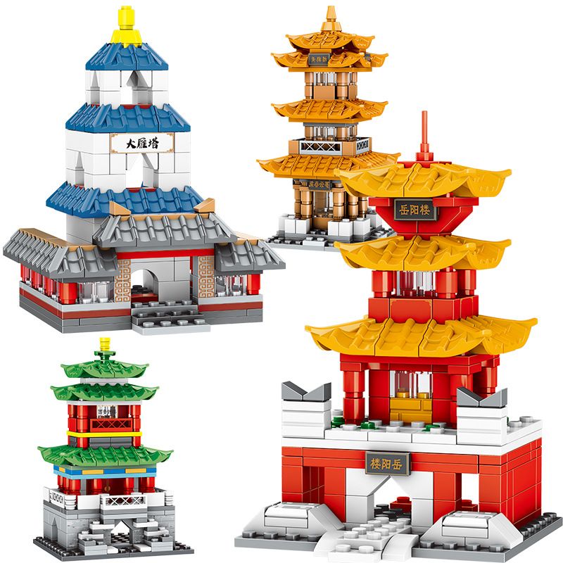 MINGDI K235 non Lego 4 KIỂU KIẾN ?​TRÚC CỔ ĐIỂN bộ đồ chơi xếp lắp ráp ghép mô hình Buildings 751 khối
