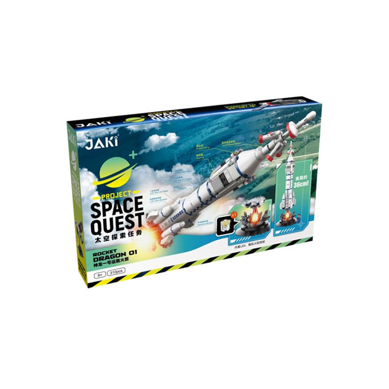 JAKI JK9101 9101 non  SHENLONG SỐ 1 PHÓNG TÊN LỬA bộ đồ chơi xếp lắp ráp ghép mô hình SPACE QIEST ROCKET DRAGON 01 310 khối